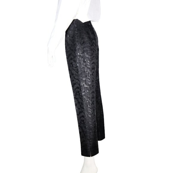 Dolce&Gabbana Women IT40 US4 Black Jacquard Pants Brocade Pleated Trouser $1695 - Picture 8 of 10